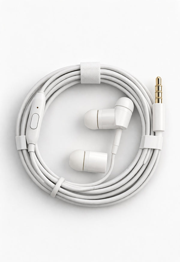 White Wired In-Ear Earphones
